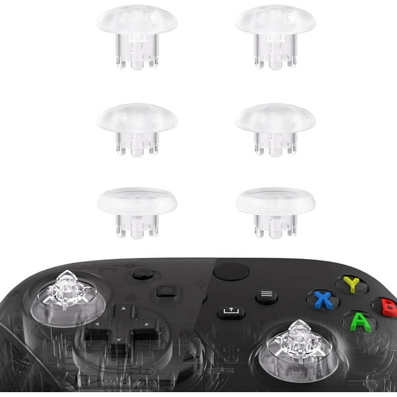 eXtremeRate EDGE Sticks Interchangeable Thumbsticks for Xbox Core Controller, Clear Swappable Analog Stick Joystick for Xbox One S/X, Xbox Elite V1 Controller, for Nintendo Switch Pro Controller