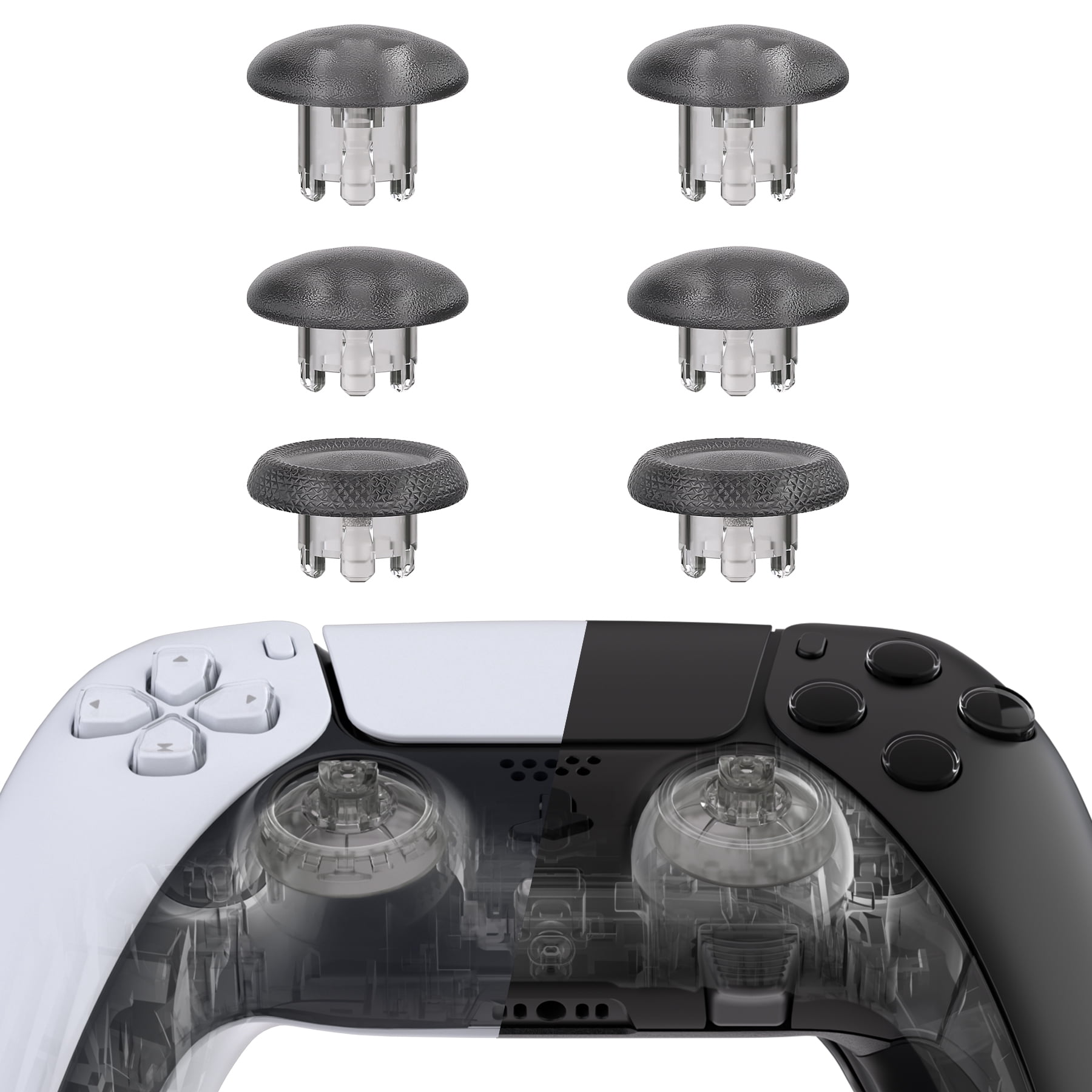 eXtremeRate EDGE Sticks Swappable Thumbsticks for PS5 Controller, Clear ...