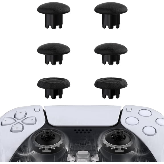 eXtremeRate EDGE Sticks Swappable Thumbsticks for PS5 Controller, Custom Black Replacement Interchangeable Analog Stick Joystick for PS5, for PS4 All Model Controllers Universal - WITHOUT Controller
