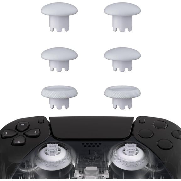 eXtremeRate EDGE Sticks Swappable Thumbsticks for PS5 Controller, Solid White Replacement Interchangeable Analog Stick Joystick for PS5, for PS4 All Model Controllers Universal - WITHOUT Controller