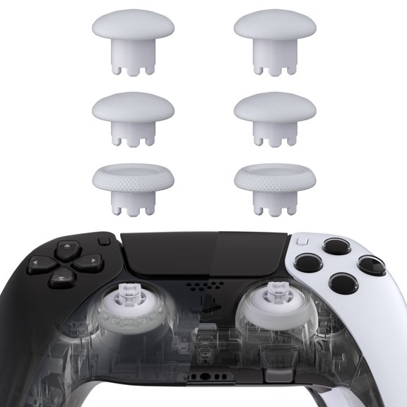 eXtremeRate EDGE Sticks Swappable Thumbsticks for PS5 Controller, Solid White Replacement Interchangeable Analog Stick Joystick for PS5, for PS4 All Model Controllers Universal - WITHOUT Controller