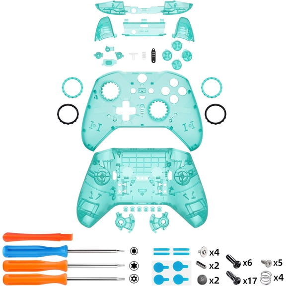 eXtremeRate Emerald Green Full Shell Kit for Xbox Elite Series 2 Controller - Faceplate/Backplate w/ Buttons (Model 1797)