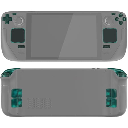 eXtremeRate Emerald Green Replacement ABXY D-pad Trackpad Bumpers Triggers Buttons w/Screwdriver Tools for Steam Deck LCD Handheld Console