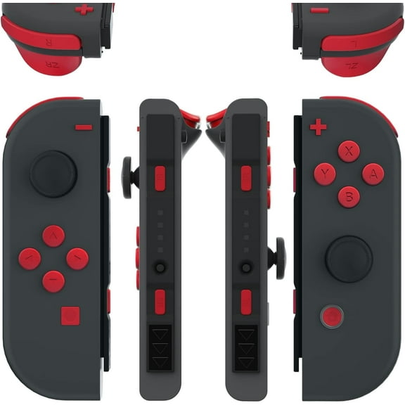 eXtremeRate Full Set Buttons for Nintendo Switch & Switch OLED, Custom Replacement Buttons for JoyCon, ABXY Direction Keys SR SL L R ZR ZL + - Home Capture Trigger Buttons Springs - Passion Red