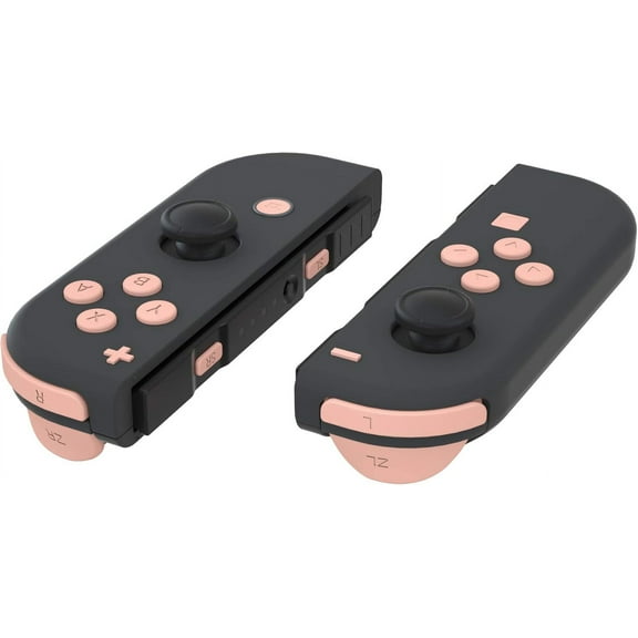 eXtremeRate Full Set Buttons for Nintendo Switch & Switch OLED, Custom Replacement Buttons for JoyCon, ABXY Direction Keys SR SL L R ZR ZL + - Home Capture Trigger Buttons Springs - Mandys Pink