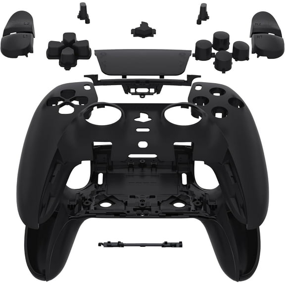 eXtremeRate Full Shell Kit for PS5 Edge Controller - Replacement Housing w/ Buttons & Touchpad (Black)