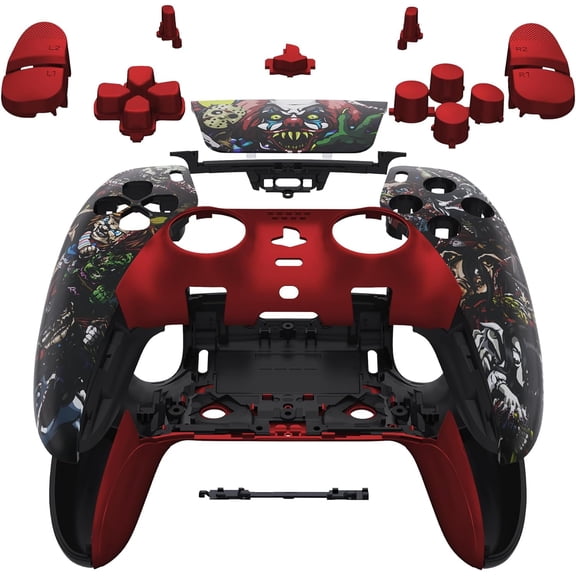 eXtremeRate Full Set Housing Shell with Buttons Touchpad Cover Compatible with ps5 Edge Controller, Scary Party Replacement Decorative Trim Shell Front Back Plates Compatible with ps5 Edge Controller