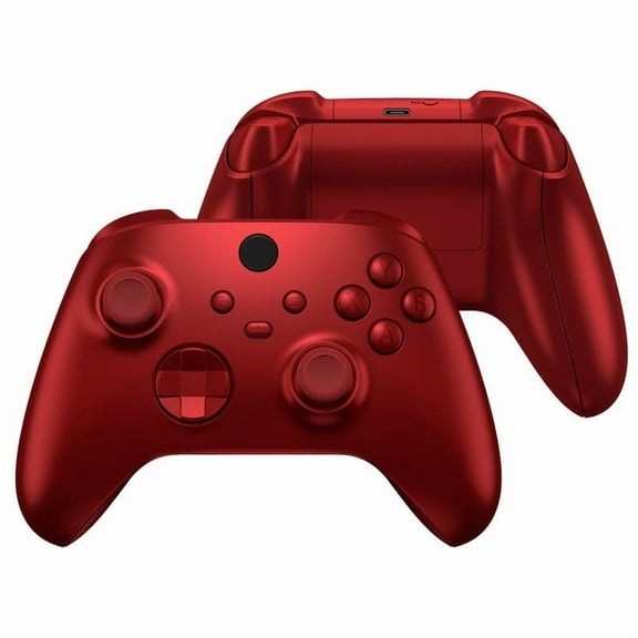 eXtremeRate Full Set Shell Buttons for Xbox Series X & S Controller, Scarlet Red Custom Replacement Side Rails Grips Front Back Plate Cover for Xbox Core Wireless Controller [Controller Excluded]