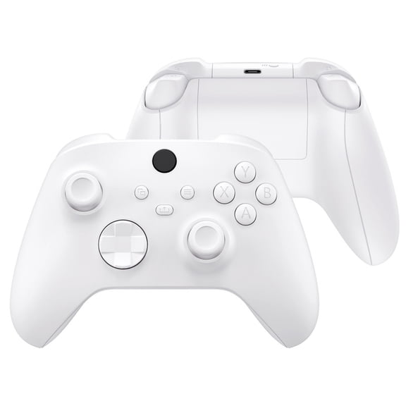 eXtremeRate Full Set Shell Buttons for Xbox Series X & S Controller, White Custom Replacement Side Rails Grips Front Back Plate Cover for Xbox Core Wireless Controller [Controller Excluded]