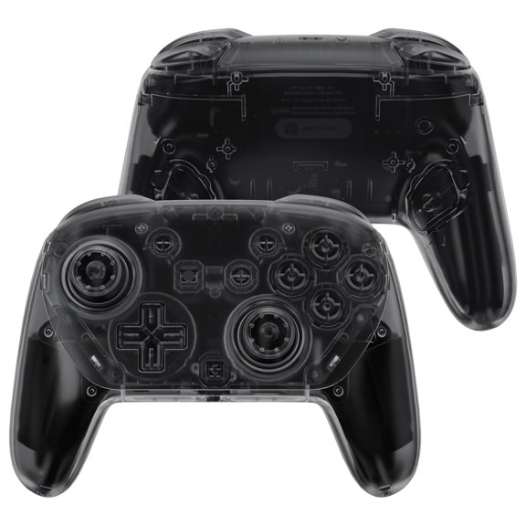 eXtremeRate Full Shell Kit for Nintendo Switch 2 Pro Controller - Faceplate & Buttons Set with Thumbsticks (Clear Slate Black)