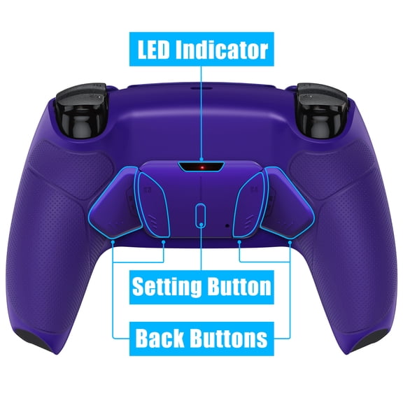 eXtremeRate Galactic Purple Rubberized Grip Remap Kit Upgrade Board Back Shell 4 Buttons for PS5 Controller BDM 010/020