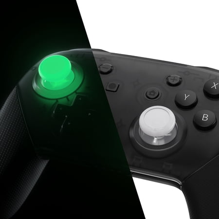 eXtremeRate Glow in Dark - Green Replacement 3D Joystick Thumbsticks, Analog Thumb Sticks with Cross Screwdriver for Nintendo Switch Pro Controller