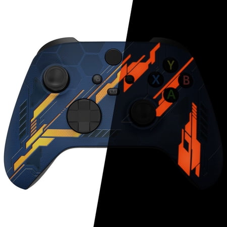 eXtremeRate Glow in Dark Shell Orange Mecha Replacement Front Housing Cover for Xbox Core Controller