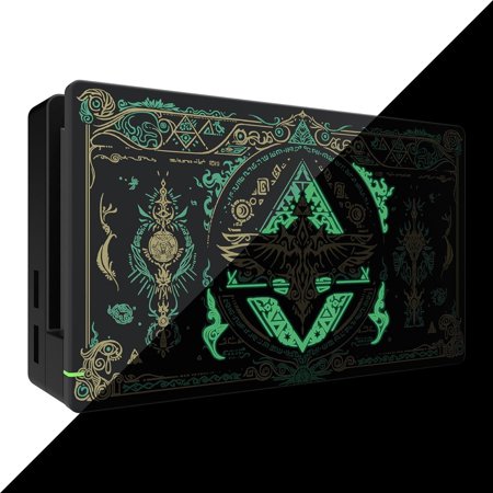 eXtremeRate Glow in Dark-Totem of Kingdom Black Replacement Housing Shell for Nintendo Switch Dock