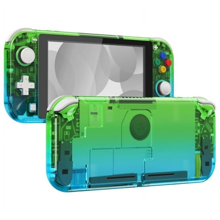 eXtremeRate Gradient Translucent Green Blue DIY Replacement Shell for Nintendo Switch Lite, NSL Handheld Controller Housing w/Screen Protector, Custom Case Cover for Nintendo Switch Lite