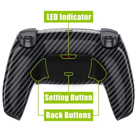 eXtremeRate Graphite Carbon Fiber Paddles Kit Upgrade Board Back Shell Buttons for PS5 Controller BDM-010/020