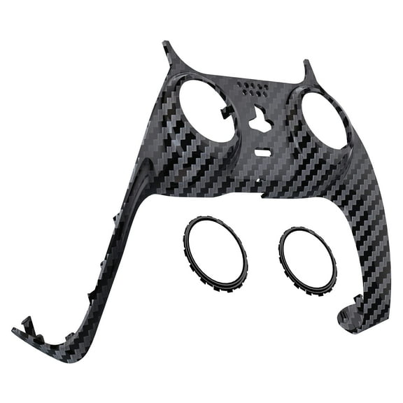 eXtremeRate Graphite Carbon Fiber Pattern Trim Shell Replacement Cover with Accent Rings for ps5 Controller