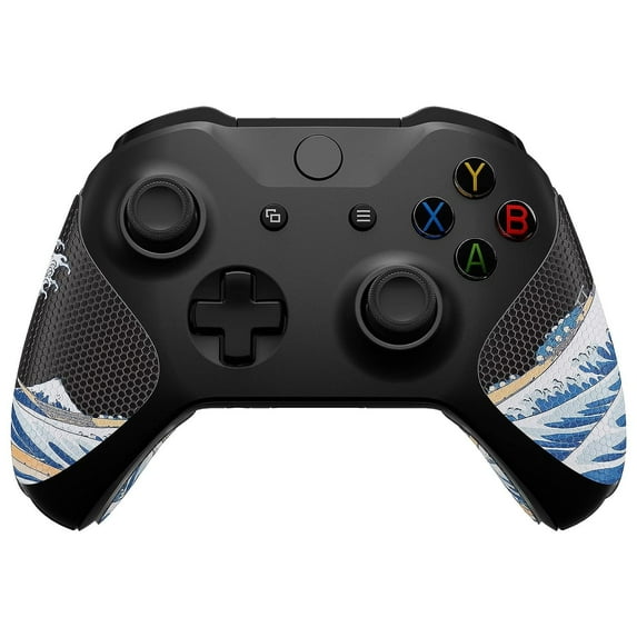 eXtremeRate The Great Wave Off Kanagawa Anti-Skid Sweat-Absorbent Controller Grip for Xbox One S & X, Xbox One Controller, Professional Textured Soft Rubber Pads Handle Grips for Xbox One Controller
