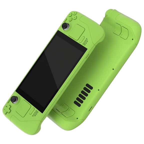eXtremeRate Green Faceplate Back Plate Replacement Housing Case Full Set Shell w/Buttons for Steam Deck LCD Console