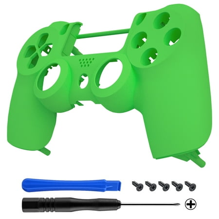 eXtremeRate Green Soft Touch Custom Faceplate Shell Compatible with ps4 Slim Pro Controller CUH-ZCT2 JDM-040/050/055 - Controller NOT Included
