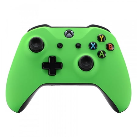 eXtremeRate Green Soft Touch Front Housing Shell Case for Xbox One S/X Controller, Comfortable Replacement Kit Faceplate Cover for Xbox One Wireless Controller Model 1708 - Controller NOT Included