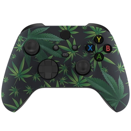 eXtremeRate Green Weeds Replacement Front Housing Cover for Xbox Core Controller Wireless