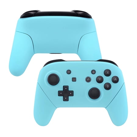 eXtremeRate Heaven Blue Faceplate Backplate Handles for Nintendo Switch Pro Controller, Soft Touch DIY Replacement Grip Housing Shell Cover for Nintendo Switch Pro - Controller NOT Included