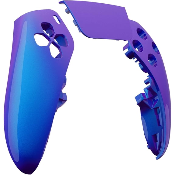 eXtremeRate Left Right Front Housing Shell Touchpad Compatible with ps5 Edge Controller, Chameleon Purple Blue Replacement Faceplate Shell Custom Touch Pad Cover Compatible with ps5 Edge Controller