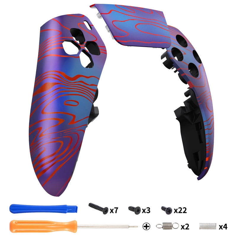 eXtremeRate Left Right Front Top Shell with Touchpad Compatible with p s 5 Edge Controller, Damascuscamo Replacement Faceplate Shell Custom Touch Pad Cover Compatible with p s 5 Edge Controller