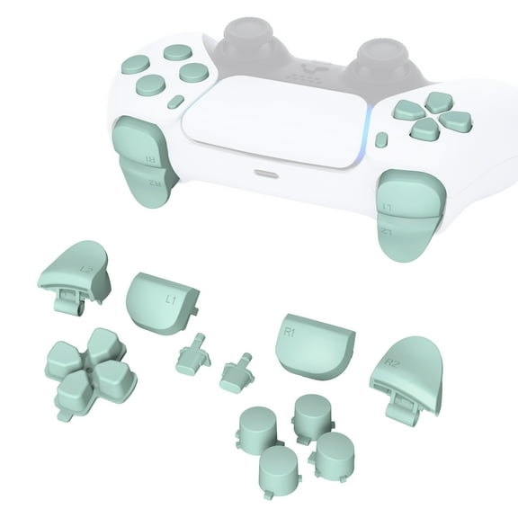 eXtremeRate Light Cyan Replacement D-pad R1 L1 R2 L2 Triggers Share Options Face Buttons for ps5 Controller BDM-010/020