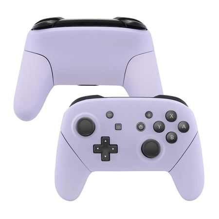 eXtremeRate Light Violet Faceplate Backplate Handles for Nintendo Switch Pro Controller, Soft Touch DIY Replacement Grip Housing Shell Cover for Nintendo Switch Pro - Controller NOT Included
