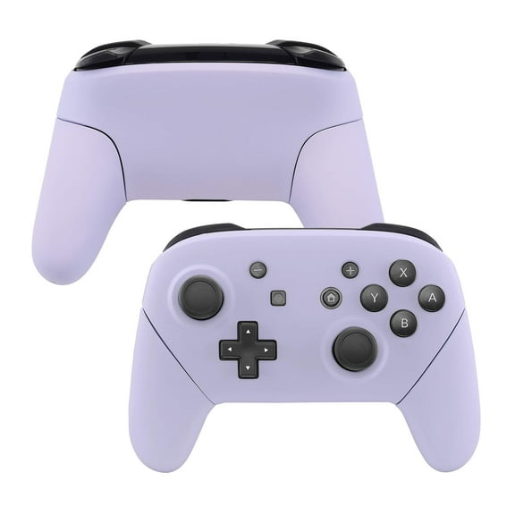 eXtremeRate Light Violet Faceplate Backplate Handles for Nintendo Switch Pro Controller, Soft Touch DIY Replacement Grip Housing Shell Cover for Nintendo Switch Pro - Controller NOT Included