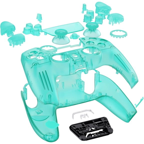 eXtremeRate Luna Redesigned Full Set Shell with Buttons Touchpad Cover For ps5 Controller BDM-030/040/050 - Emerald Green