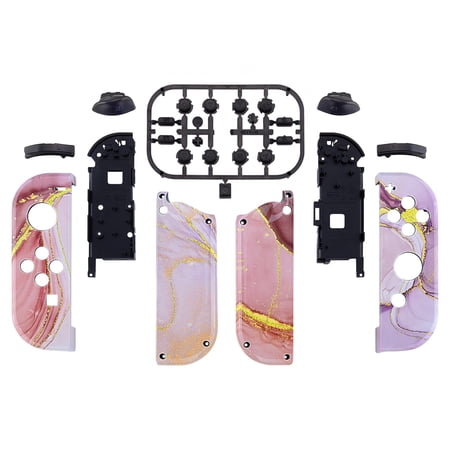 eXtremeRate Marble Effect Joycon Housing Shell w/Full Set Buttons for Nintendo Switch/OLED Joycon