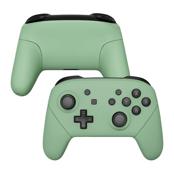 eXtremeRate Matcha Green Faceplate Backplate Handles for Nintendo Switch Pro Controller, Soft Touch DIY Replacement Grip Housing Shell Cover for Nintendo Switch Pro - Controller NOT Included