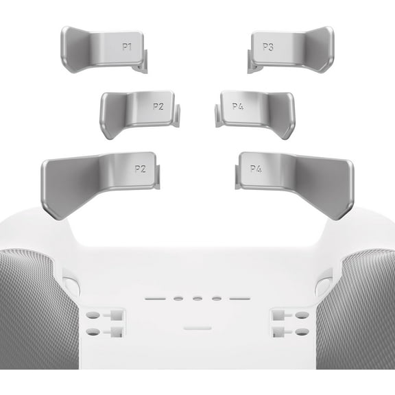 eXtremeRate Metalic Silver Replacement 6 in 1 Back Swift Paddles for Xbox Elite 1/2 Controller