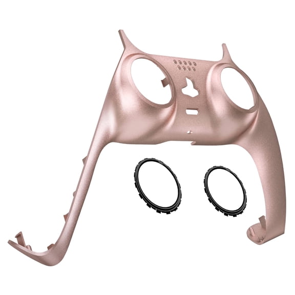 eXtremeRate Metallic Rose Gold  Trim Shell Replacement Clip Shell w/Accent Rings for ps5 Controller BDM-010/020/030/040
