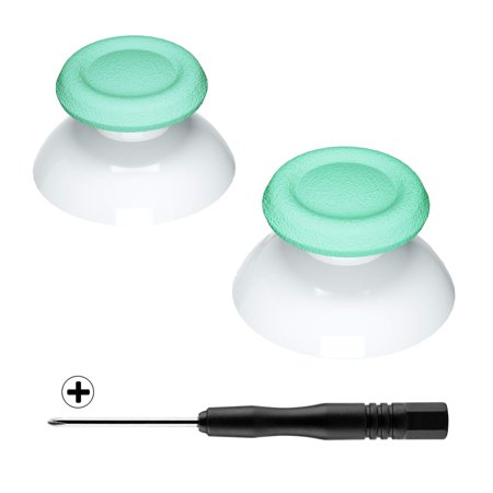 eXtremeRate Mint Green & White Dual-Color Replacement 3D Joystick Thumbsticks for PS5 Controller, Analog Thumb Sticks with Screwdriver for PS4 Slim Pro Controller