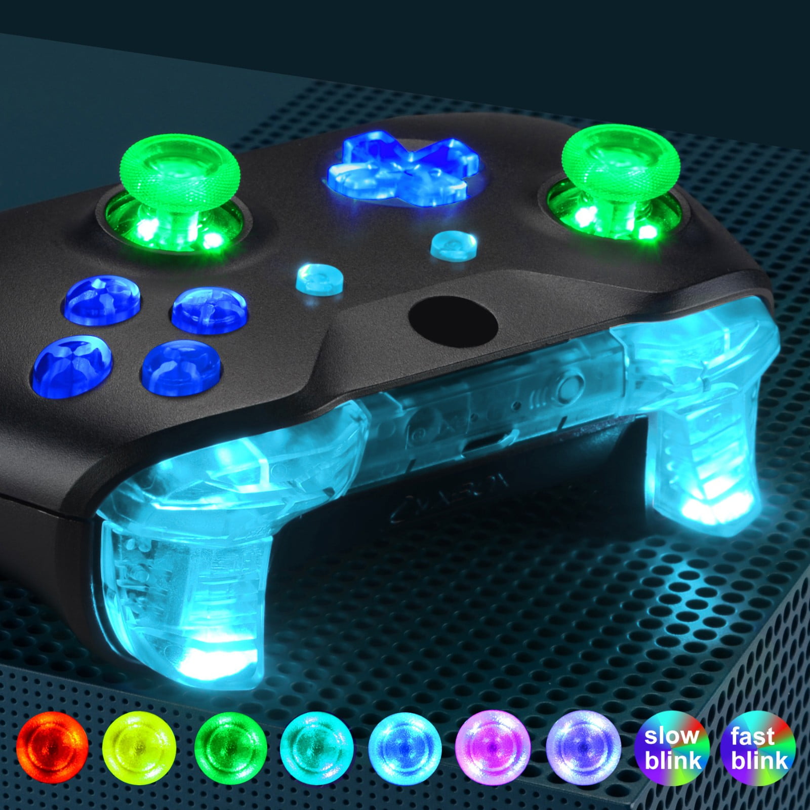 eXtremeRate Multi-Colors Luminated Bumpers Triggers Dpad Thumbsticks ...