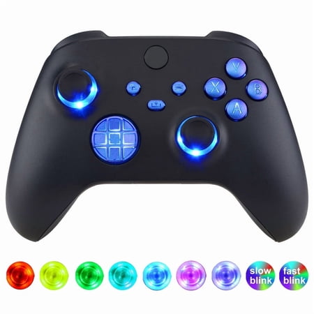eXtremeRate Multi-Colors Luminated D-pad Thumbsticks Start Back Sync ABXY Buttons for Xbox Series X/S Controller, Chameleon Purple Blue Classical Symbols Buttons DTF V3 LED Kit for Xbox Model 1914