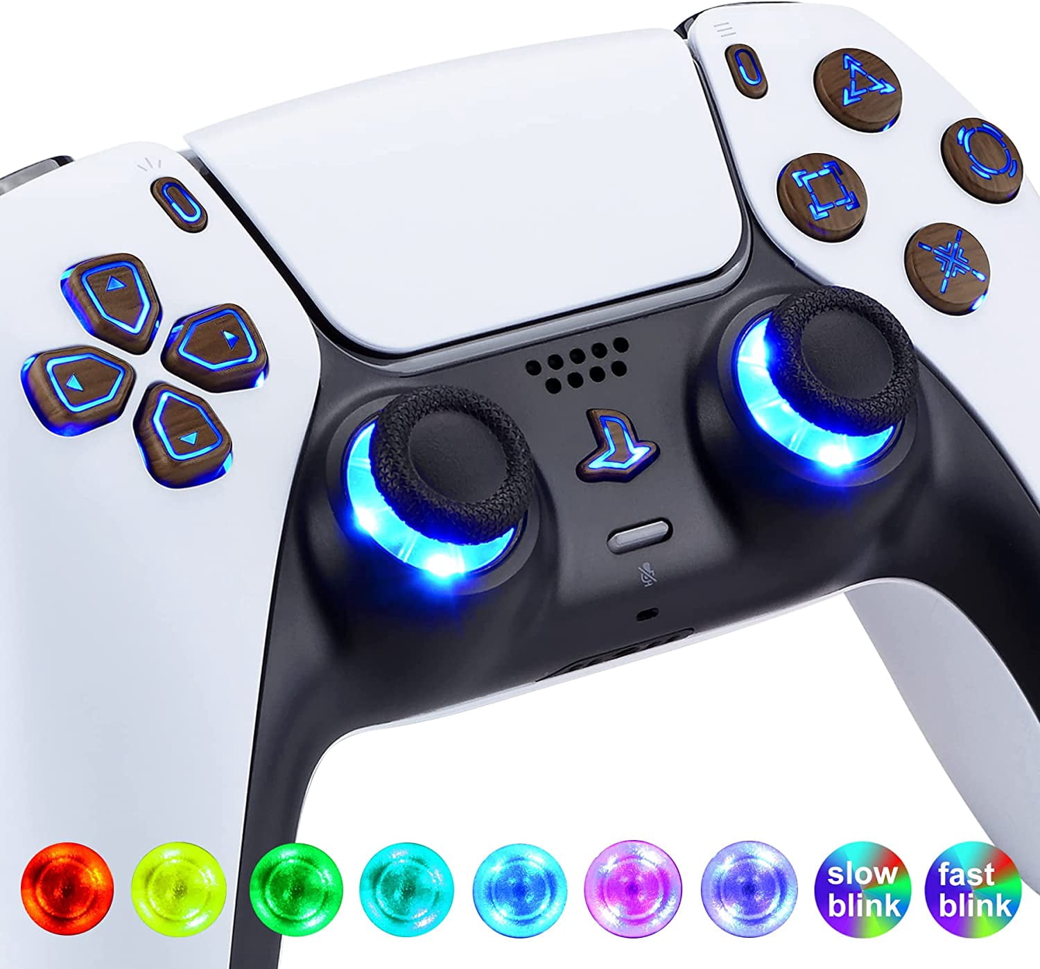 eXtremeRate Multi-Colors Luminated Dpad Thumbstick Share Home Face ...