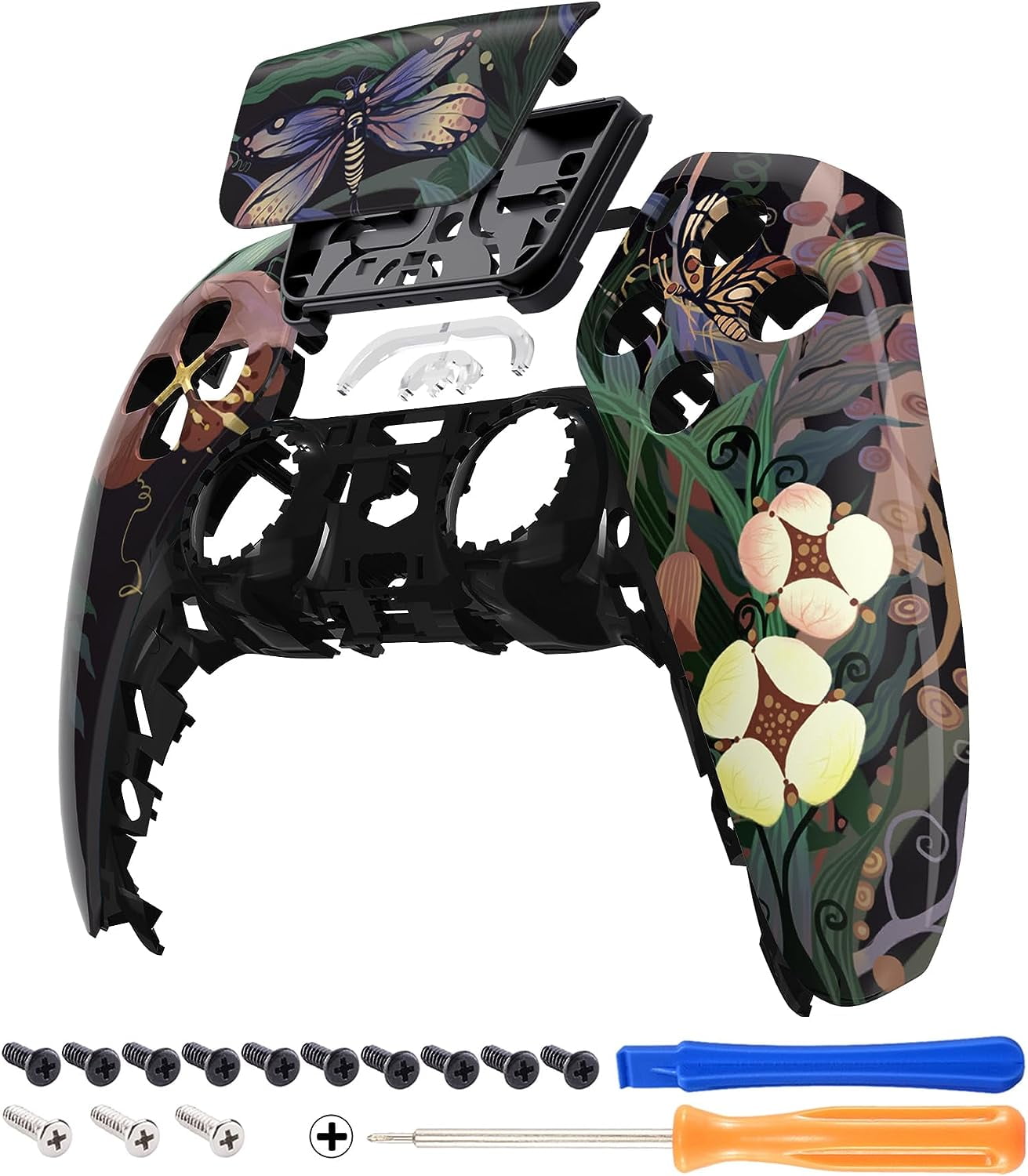 eXtremeRate Mysterious Garden Replacement Touchpad Front Housing for ps5 Controller BDM-010/020/030/040