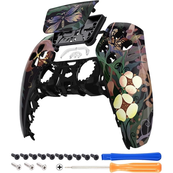 eXtremeRate Mysterious Garden Replacement Touchpad Front Housing for ps5 Controller BDM-010/020/030/040