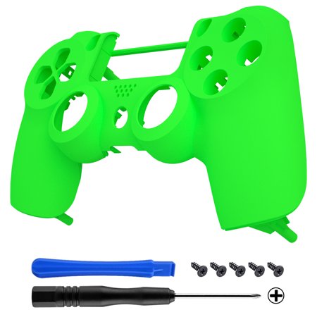 eXtremeRate Neon Green Soft Touch Custom Faceplate Shell Compatible with ps4 Slim Pro Controller CUH-ZCT2 JDM-040/050/055 - Controller NOT Included