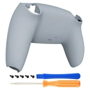 eXtremeRate New Hope Gray Grip Back Housing Cover Bottom Shell Replacement for ps5 Controller BDM-010/020/030/040
