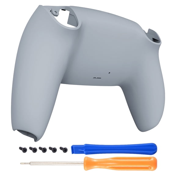 eXtremeRate New Hope Gray Grip Back Housing Cover Bottom Shell Replacement for ps5 Controller BDM-010/020/030/040
