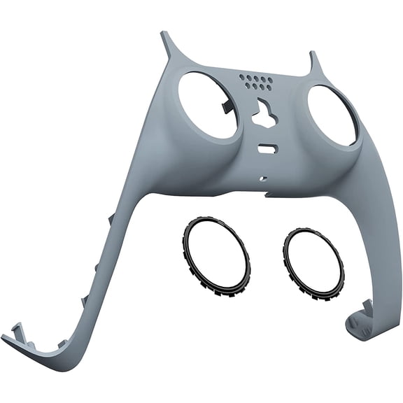 eXtremeRate New Hope Gray Shell Replacement Clip Shell Plates Cover w/Accent Rings for ps5 Controller
