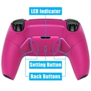 eXtremeRate Nova Pink Rubberized Grip Remap Kit Upgrade Board Back Shell 4 Buttons for PS5 Controller BDM 010/020