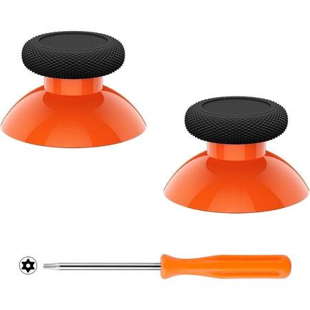eXtremeRate Orange & Black Replacement Thumbsticks Custom Analog Stick Buttons for Xbox Core Wireless Controller