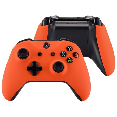 eXtremeRate Orange Front Housing Replacement Parts with Side Rails Panel for Xbox One X/S Controller